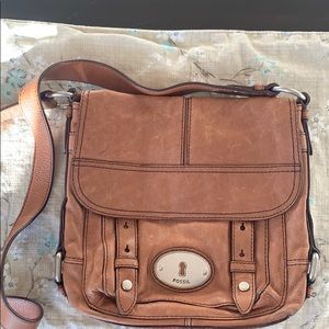 Vintage, all leather, Fossil crossbody
